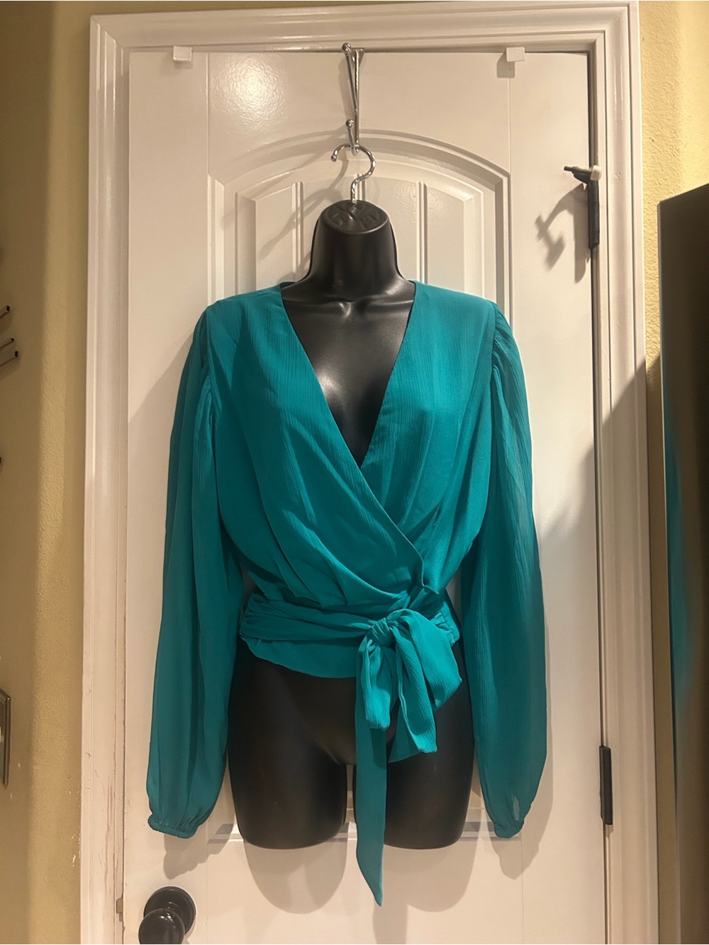 Express Long Sleeve Wrap Blouse